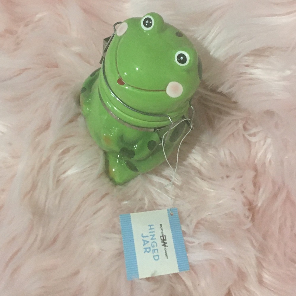 Kawaii 🎀 Super Cute!! Frog Jar Canister Storage Decor Organization Office - Picture 2 of 6